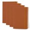 Simply Genius Book Club Notebook 4-Pack - 192-Page College-Ruled Hardcover Journal - Traveling Journal Pack of Four for On-the-Go Note Taking - Brown, A5